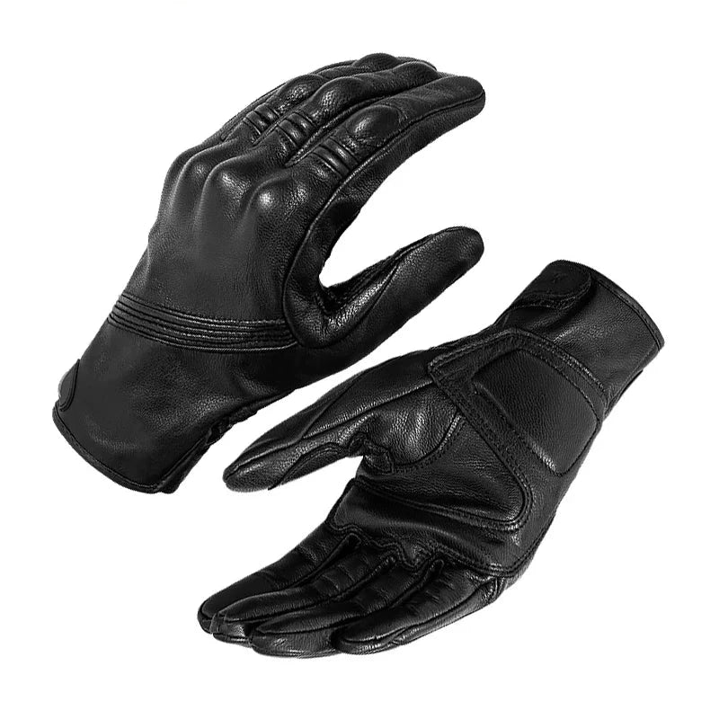 Leather Touchscreen Moto Gloves with Waterproof Protection | Lersk