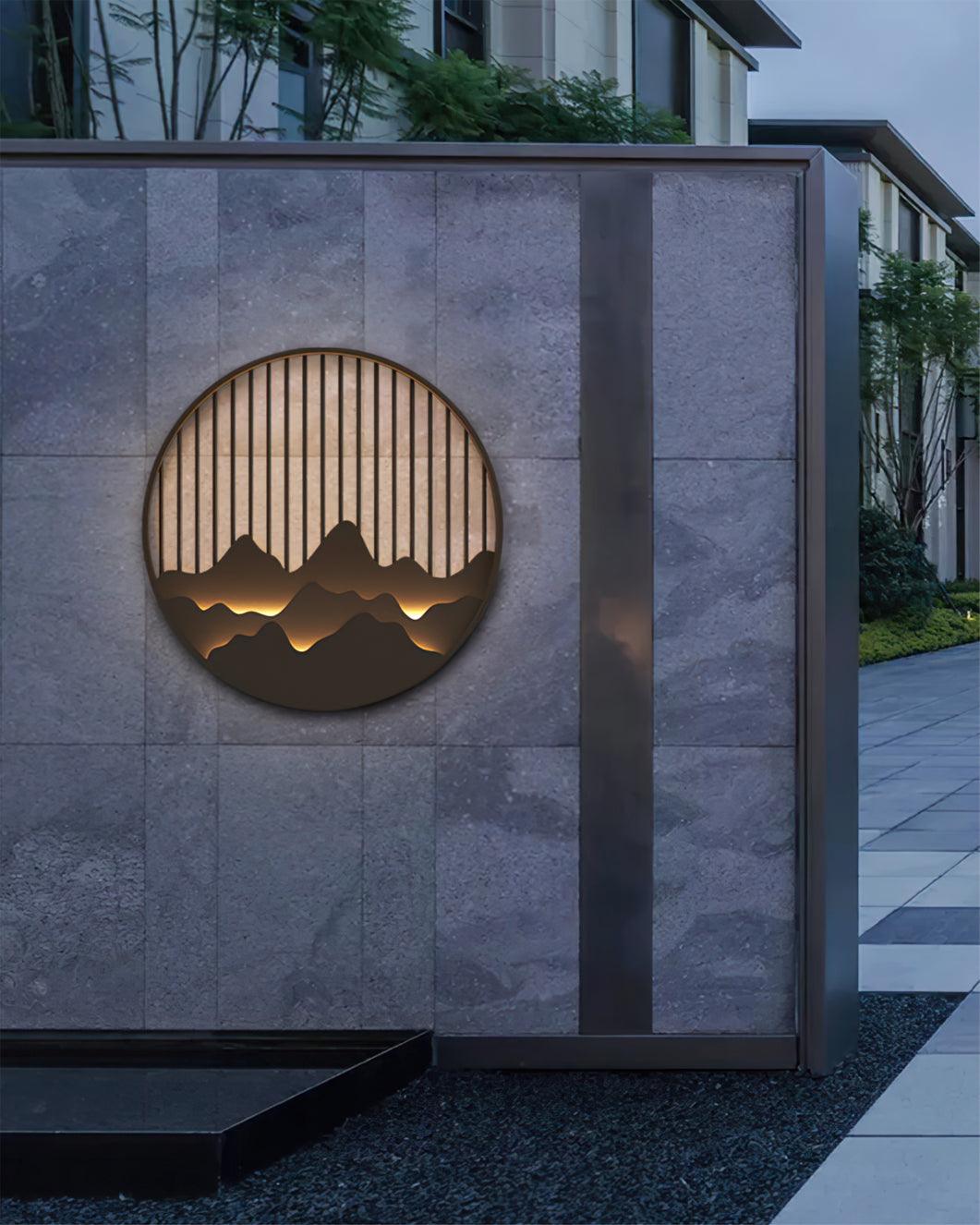 Cairncrest Outdoor Wall Lamp With Elegant Mountain Motifs | Lersk