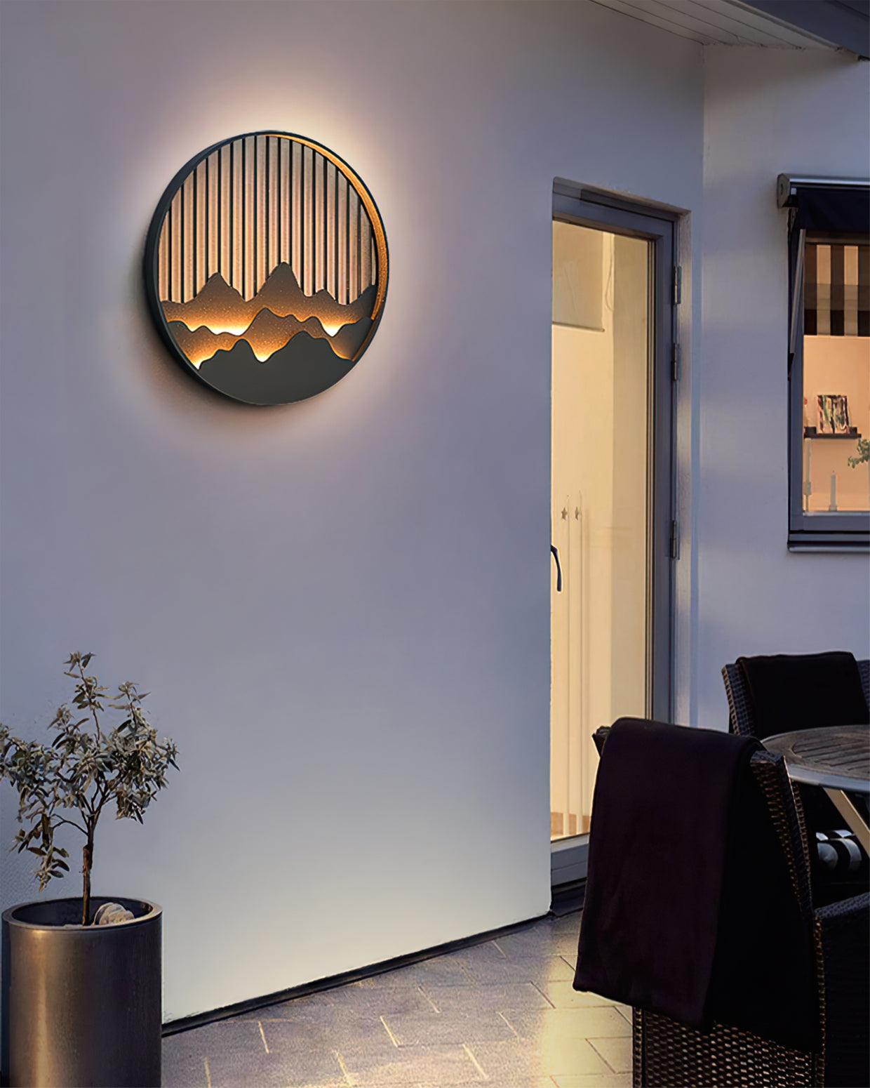 Cairncrest Outdoor Wall Lamp With Elegant Mountain Motifs | Lersk