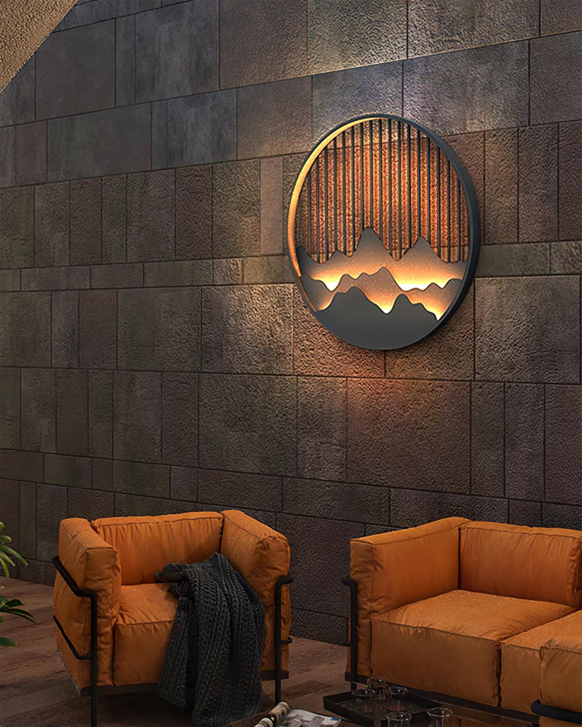Cairncrest Outdoor Wall Lamp With Elegant Mountain Motifs | Lersk