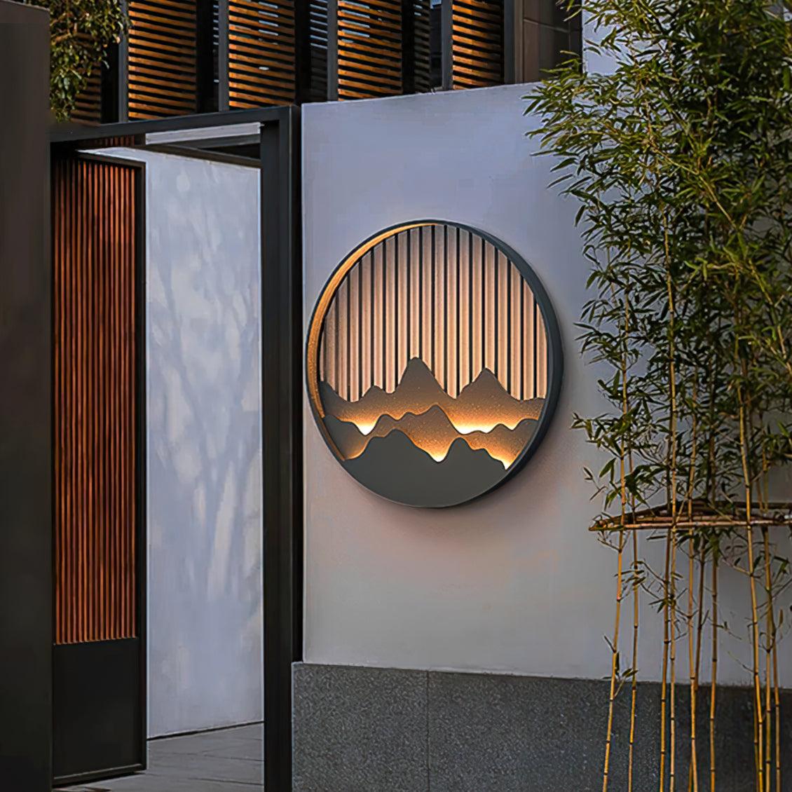 Cairncrest Outdoor Wall Lamp With Elegant Mountain Motifs | Lersk