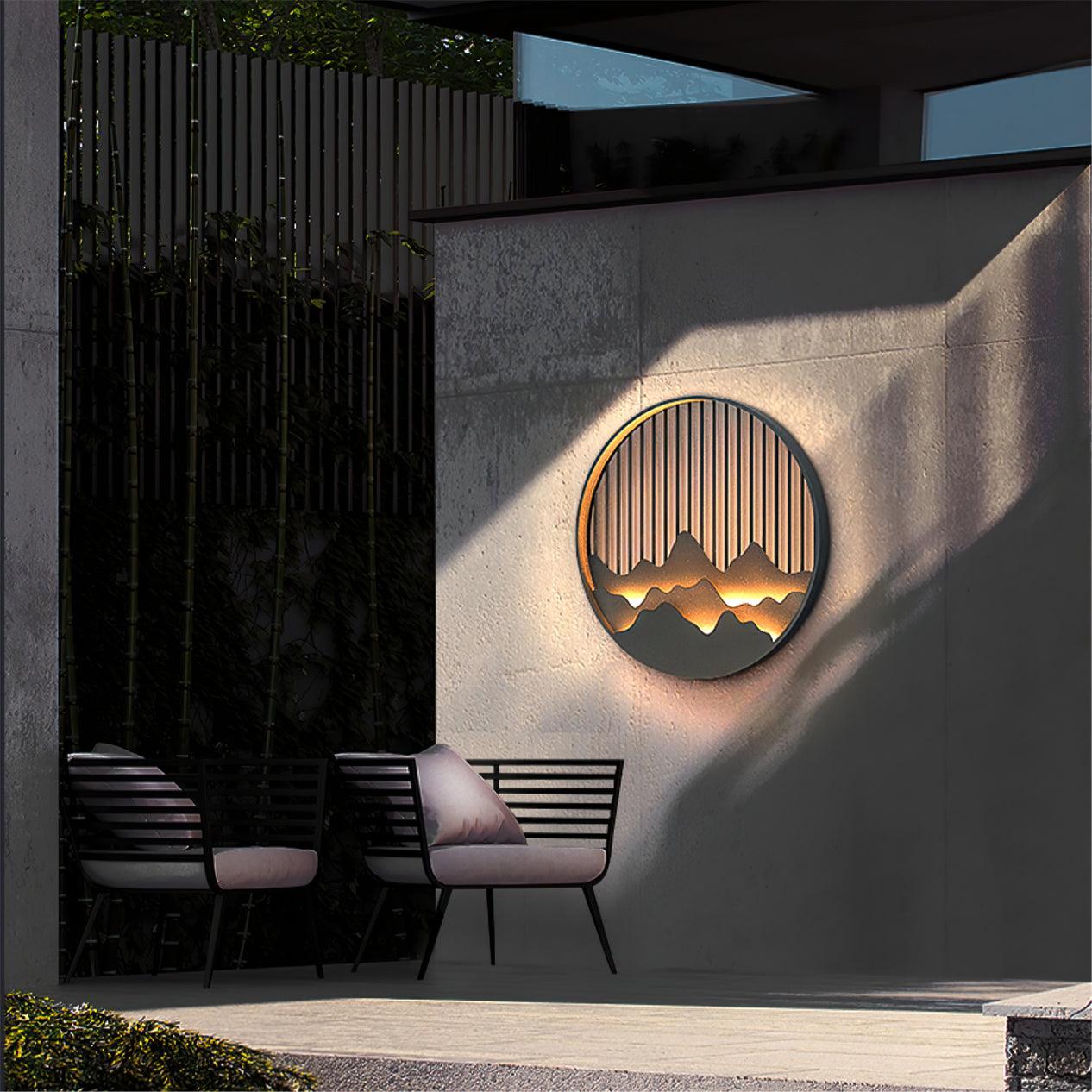 Cairncrest Outdoor Wall Lamp With Elegant Mountain Motifs | Lersk