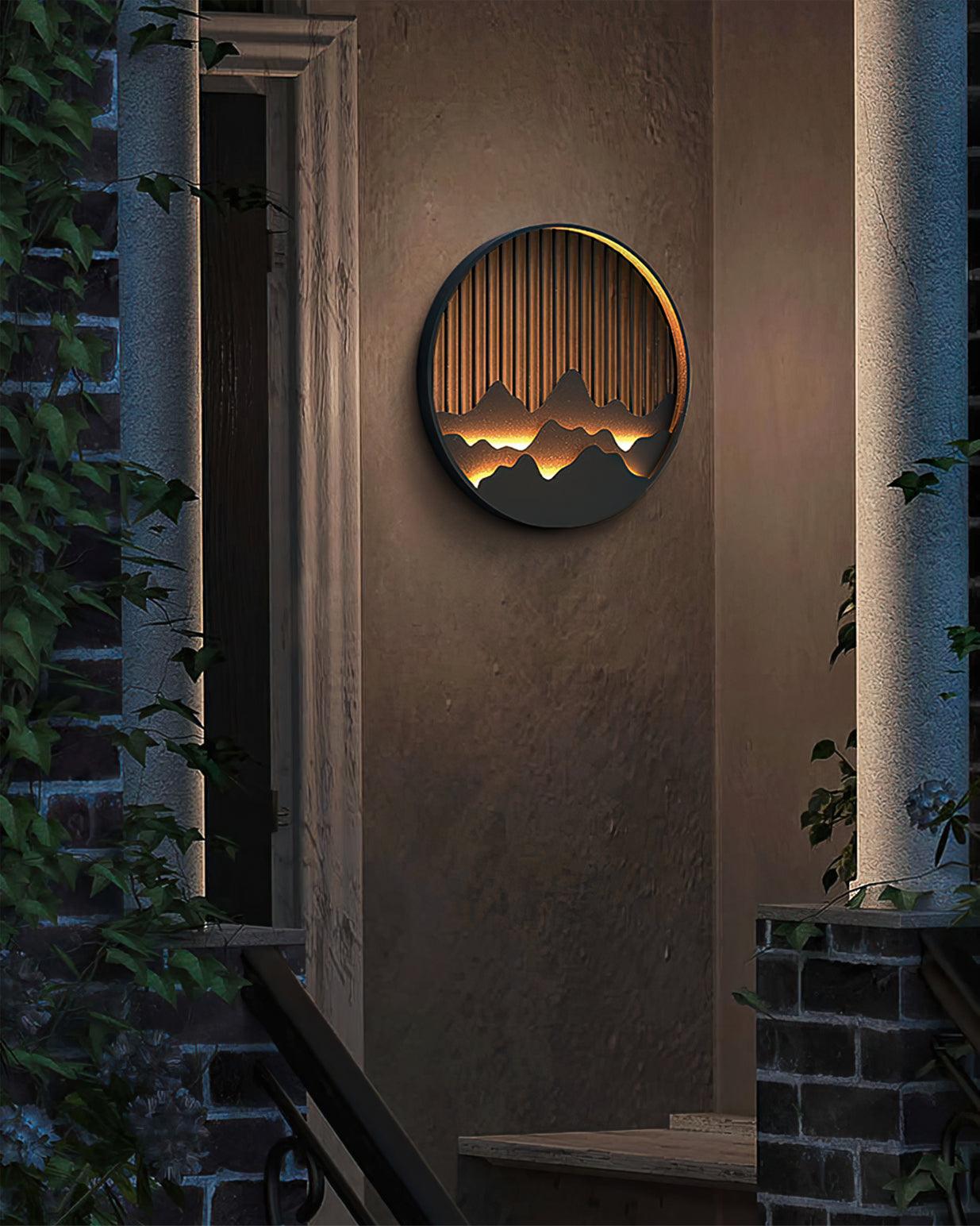 Cairncrest Outdoor Wall Lamp With Elegant Mountain Motifs | Lersk