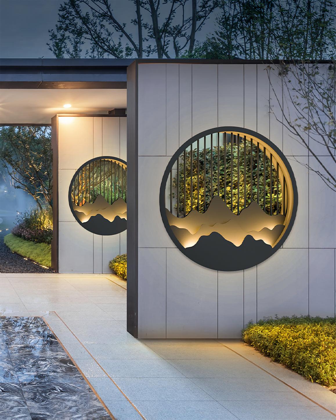 Cairncrest Outdoor Wall Lamp With Elegant Mountain Motifs | Lersk