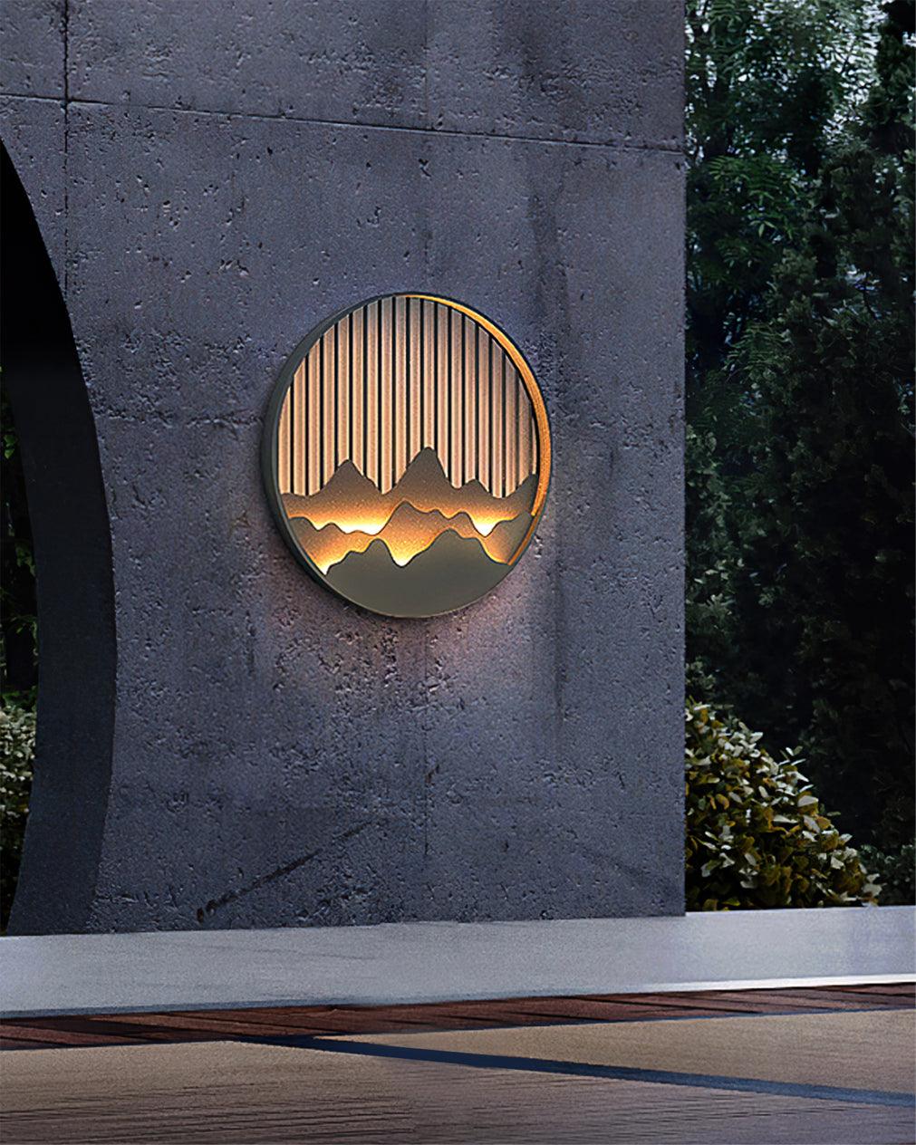 Cairncrest Outdoor Wall Lamp With Elegant Mountain Motifs | Lersk