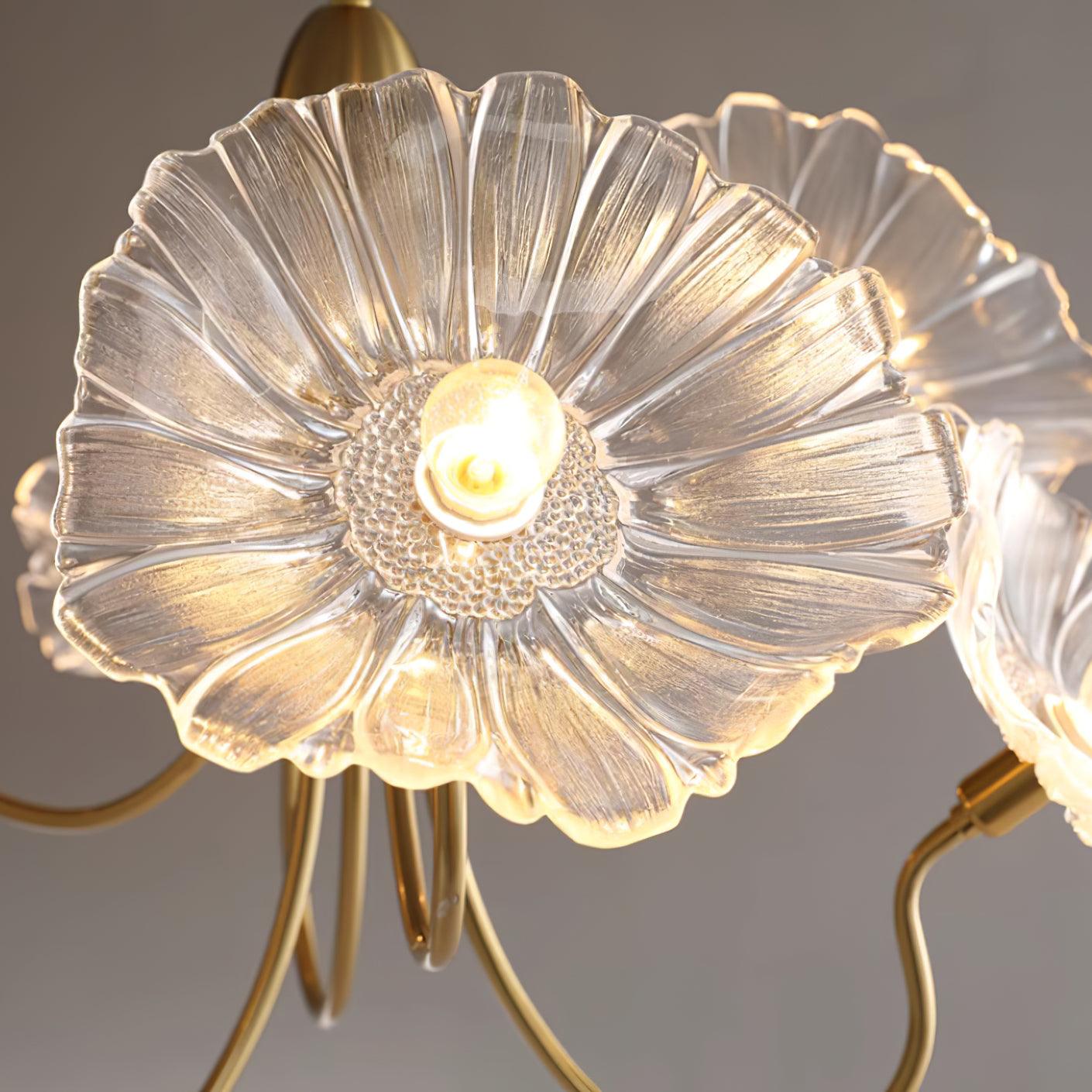 Murano Glass Flower Chandelier Elegant Soft Ambient Light For Modern Homes | Lersk
