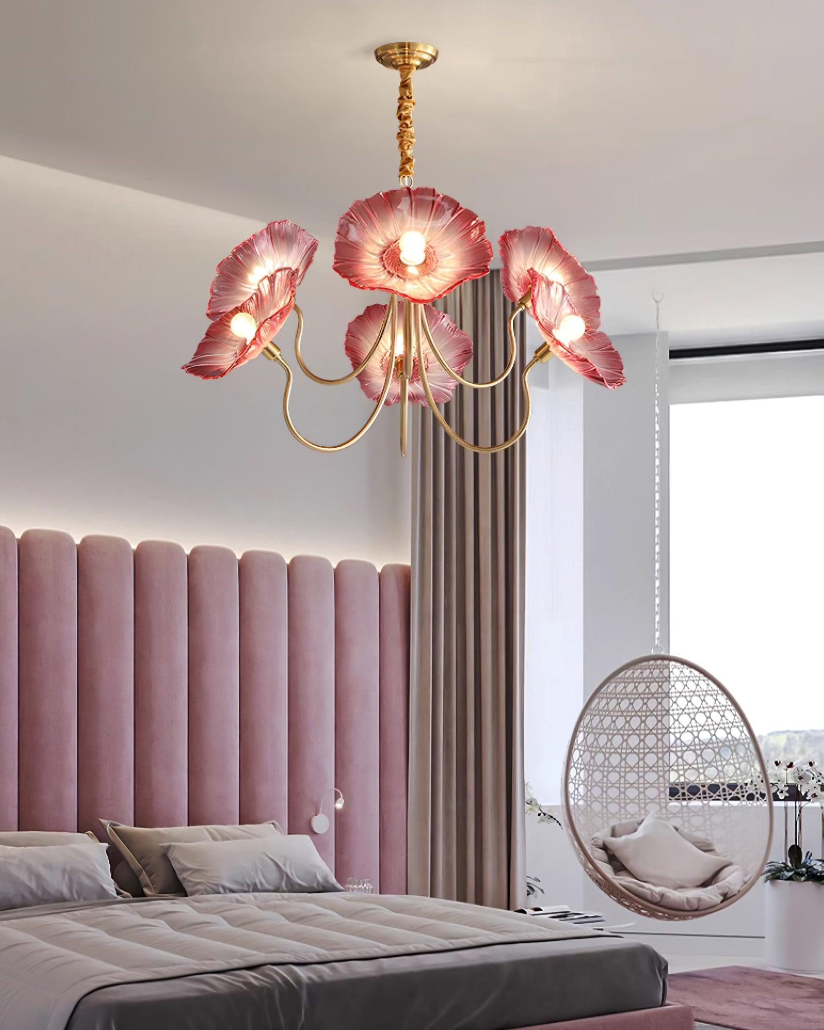 Murano Glass Flower Chandelier Elegant Soft Ambient Light For Modern Homes | Lersk