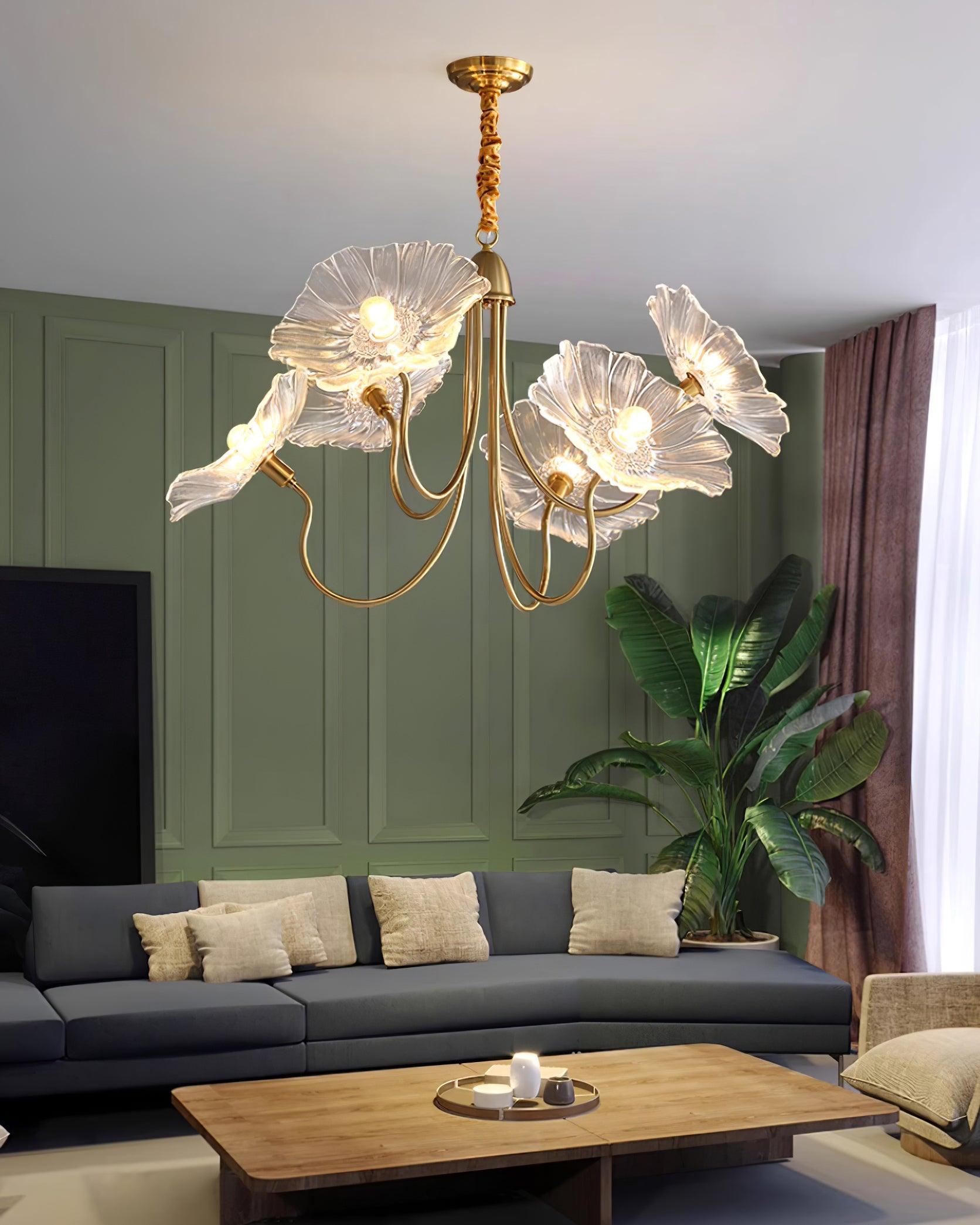 Murano Glass Flower Chandelier Elegant Soft Ambient Light For Modern Homes | Lersk