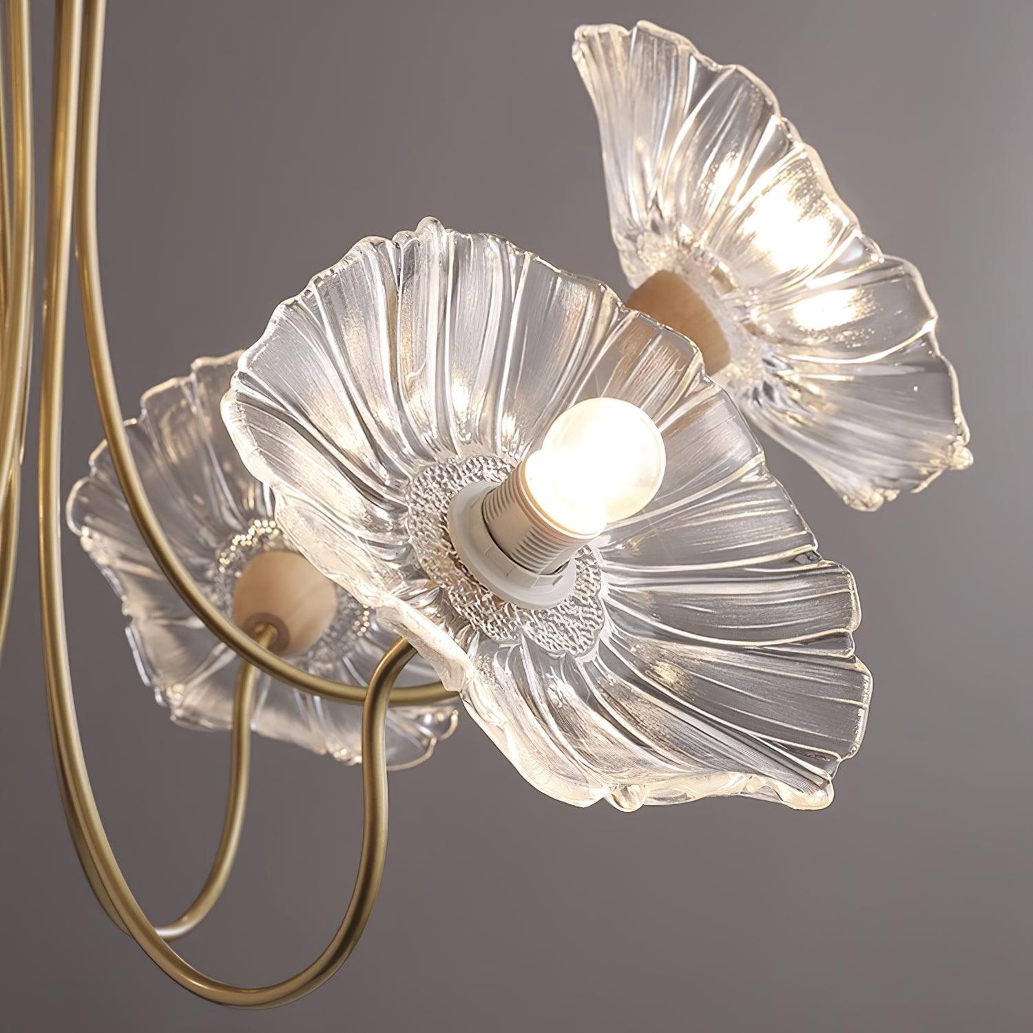Murano Glass Flower Chandelier Elegant Soft Ambient Light For Modern Homes | Lersk