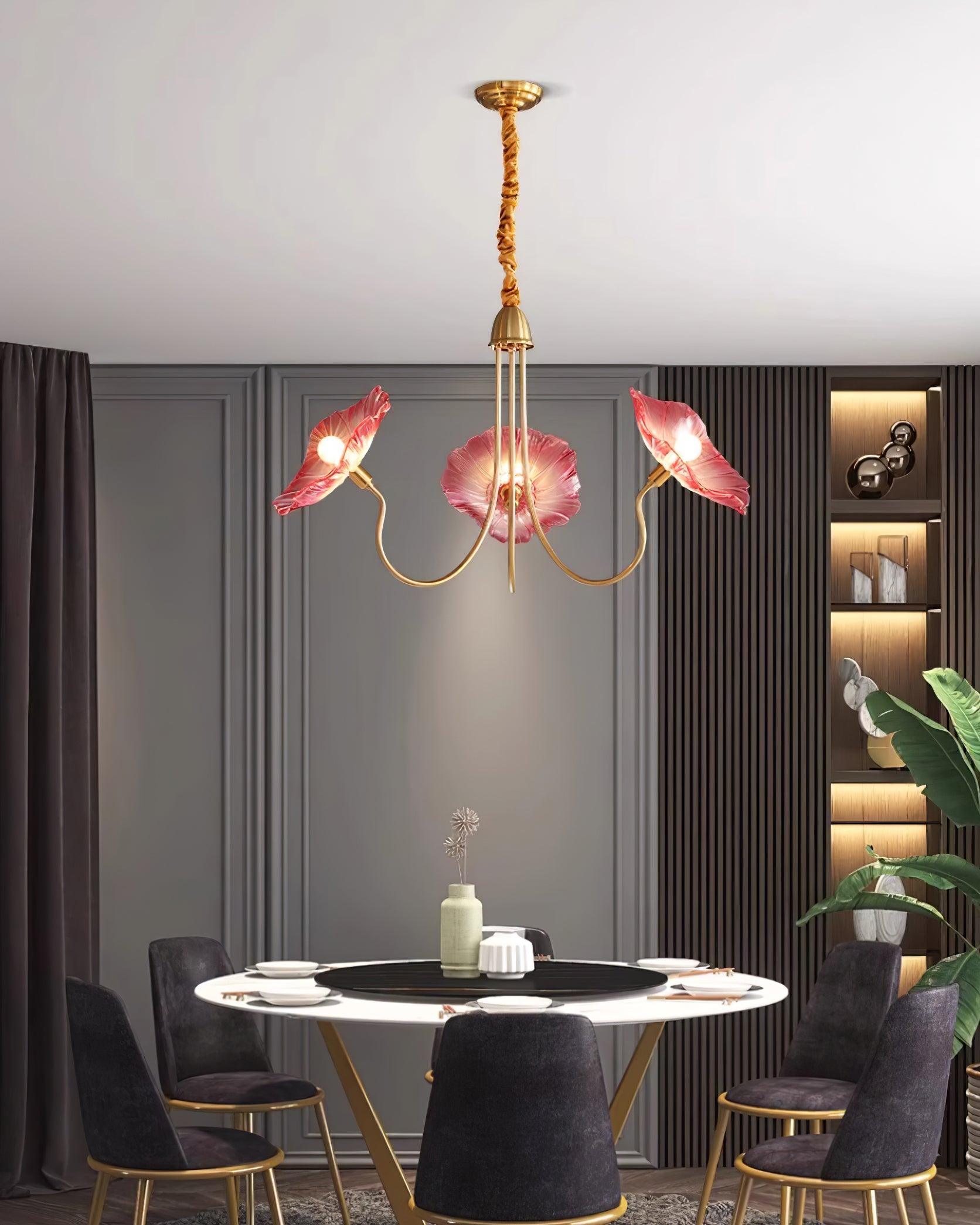 Murano Glass Flower Chandelier Elegant Soft Ambient Light For Modern Homes | Lersk