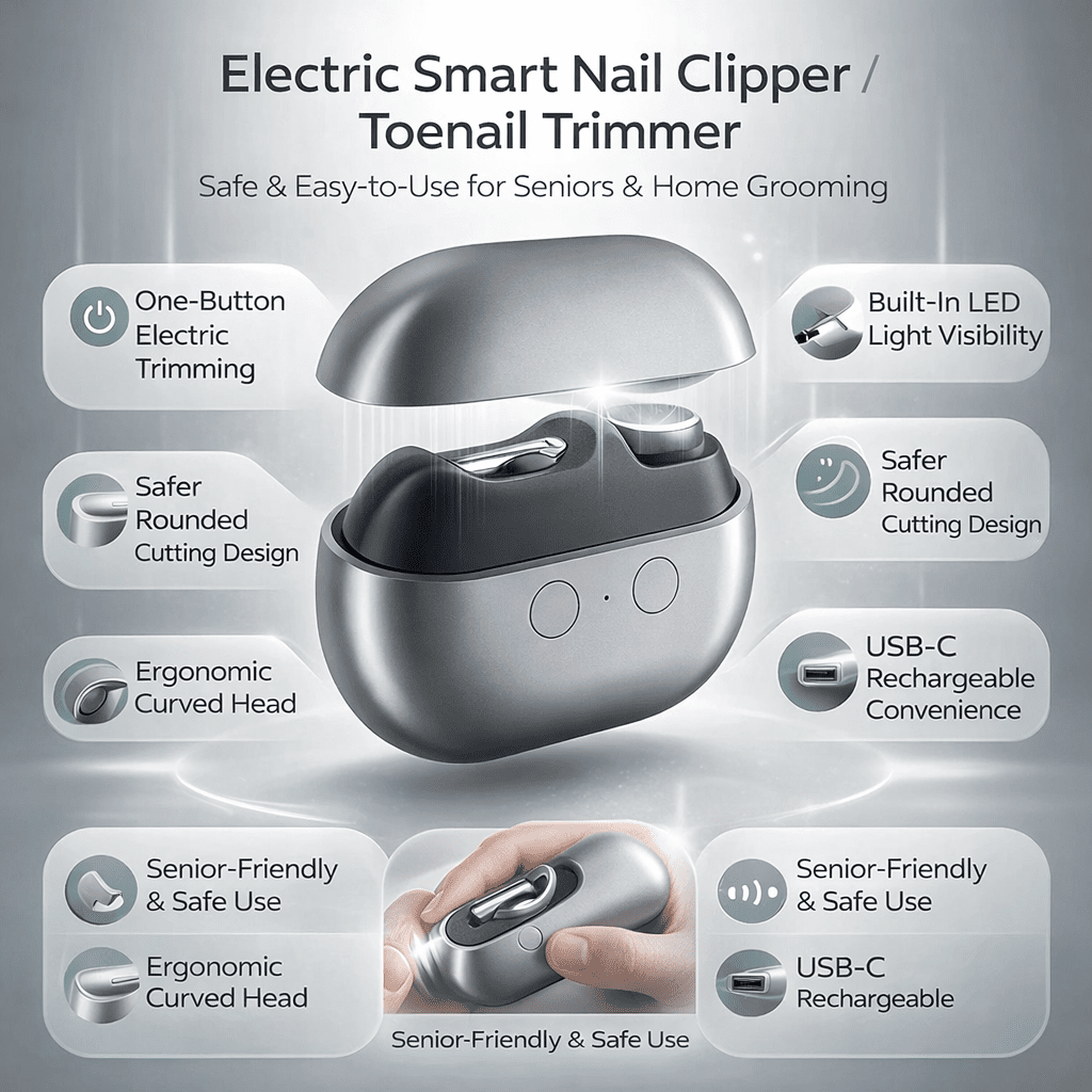 Electric Nail Clipper With LED Light And Smart Toenail Trimmer | Lersk