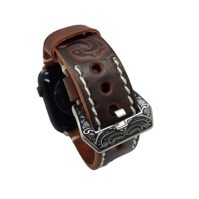 Sera Hand-Engraved Embossed Leather Band for Apple Watch | Lersk