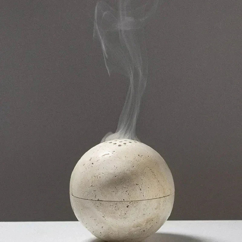 TerraLuxe Marble Incense Burner in 7 Colours Travertine | Lersk