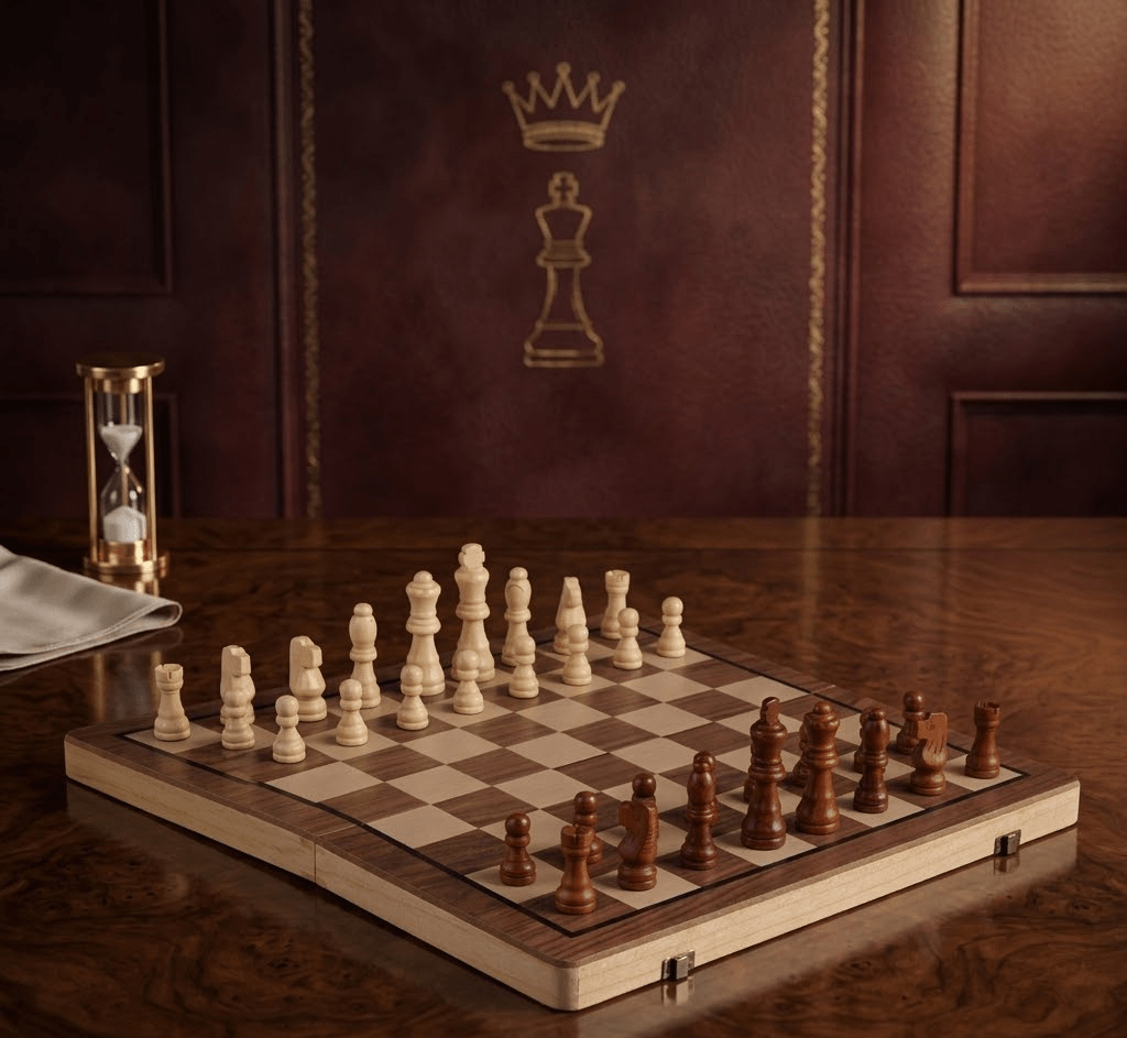Set di Scacchi in Legno con Scacchiera da Torneo e Pedine Classiche | Lersk