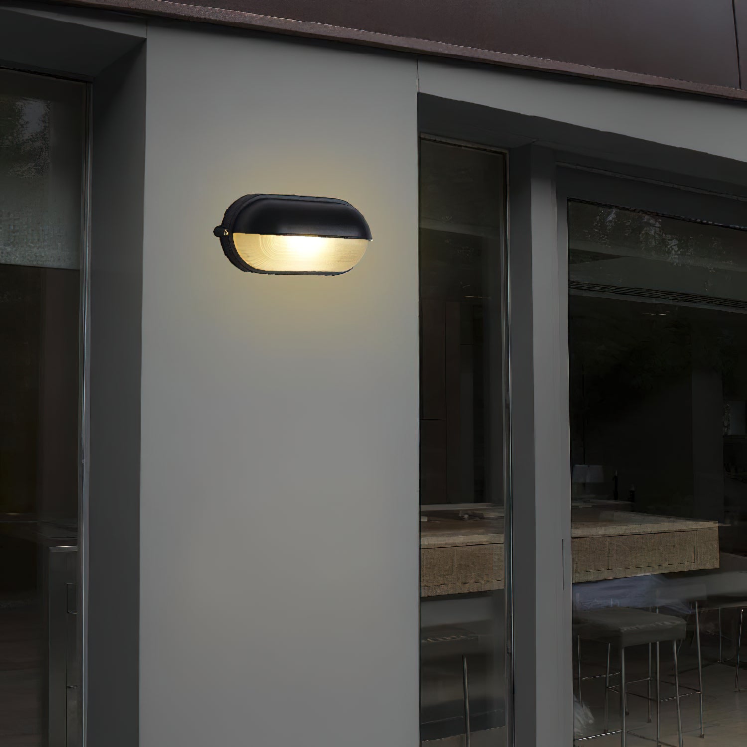 Maris Outdoor Wall Light With Industrial Ribbed Glass | Lersk