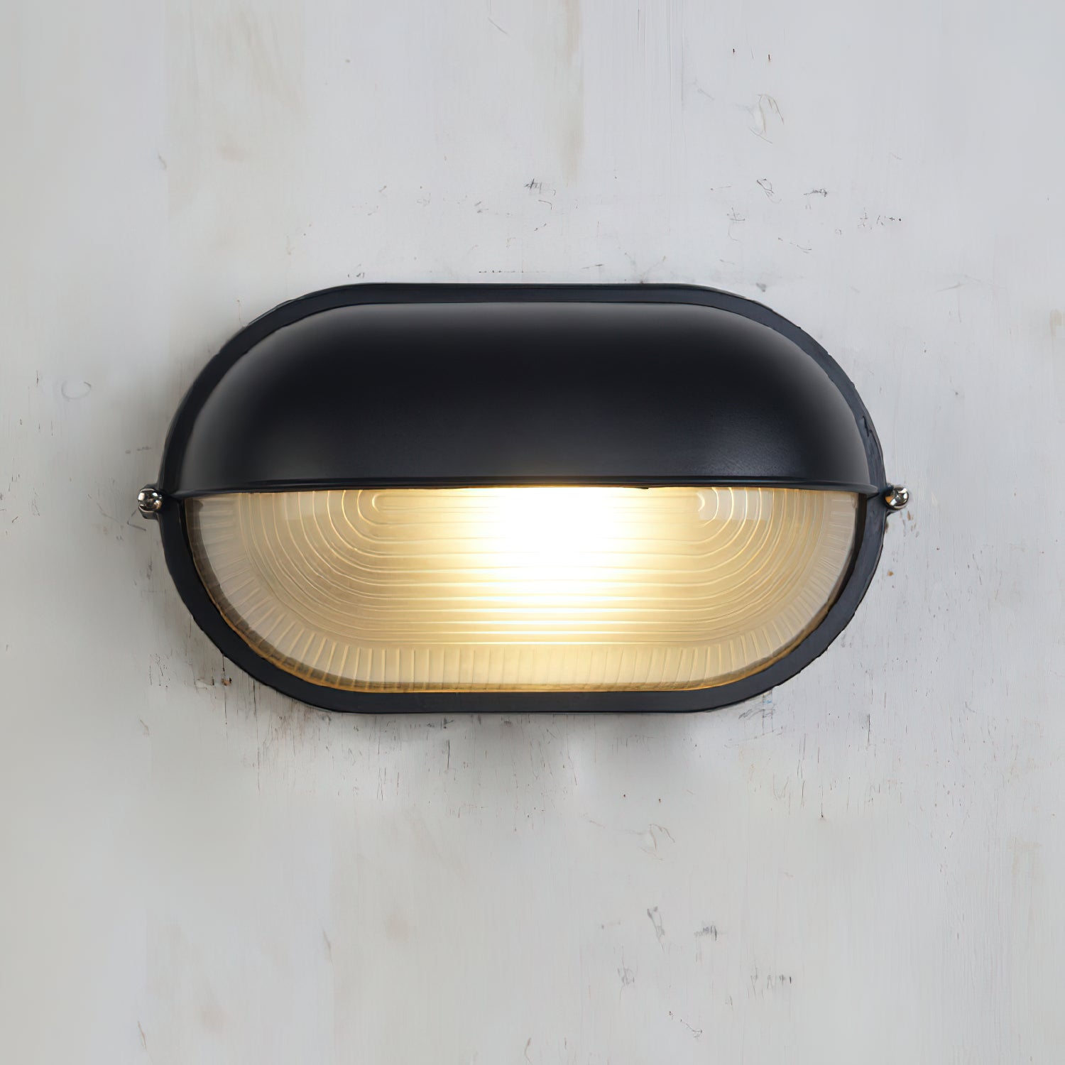 Maris Outdoor Wall Light With Industrial Ribbed Glass | Lersk