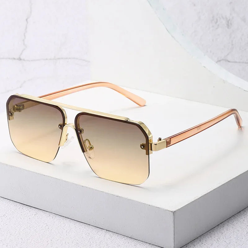 NovaVale Gradient Aviator Sunglasses Titanium Rimless UV400 | Lersk