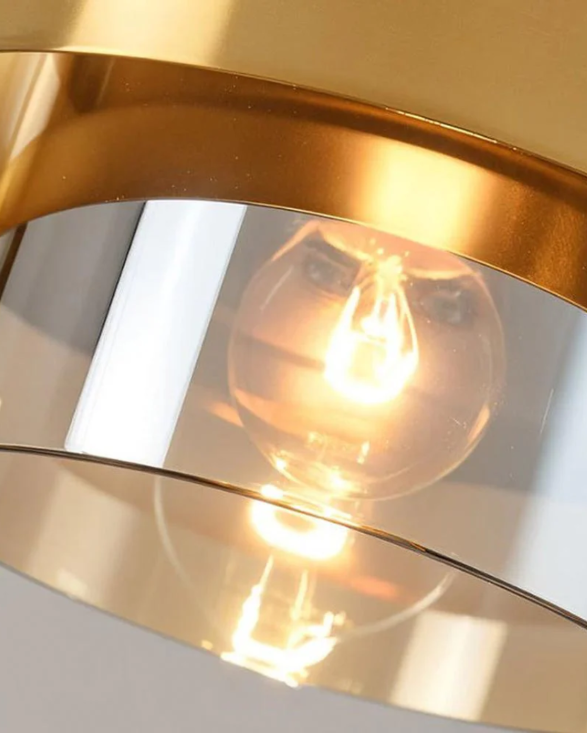 Solara Gold Glass Pendant Light with Industrial Edge | Lersk