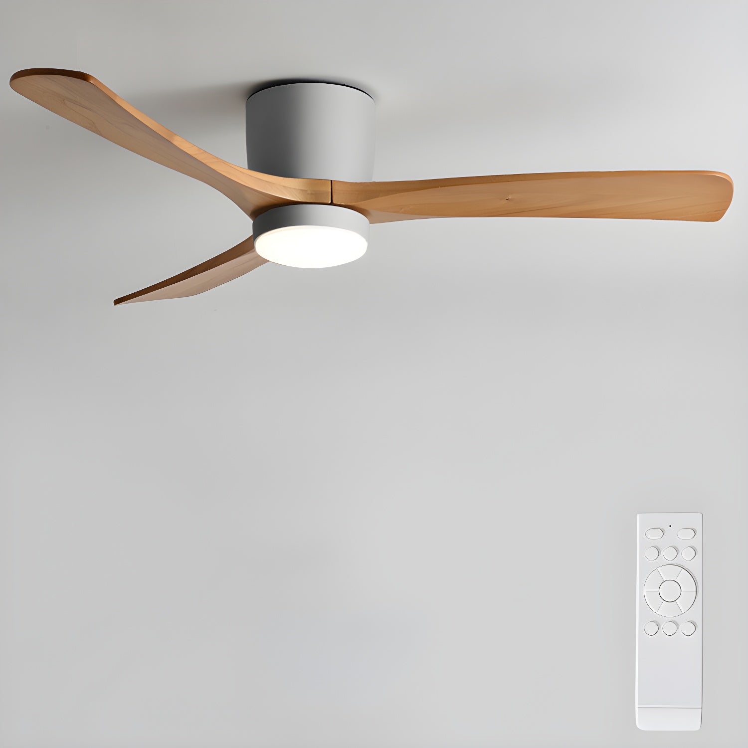 Lampa sufitowa z wentylatorem Everwood Nordic Wood 42 i 48 cali z oświetleniem LED | Lersk