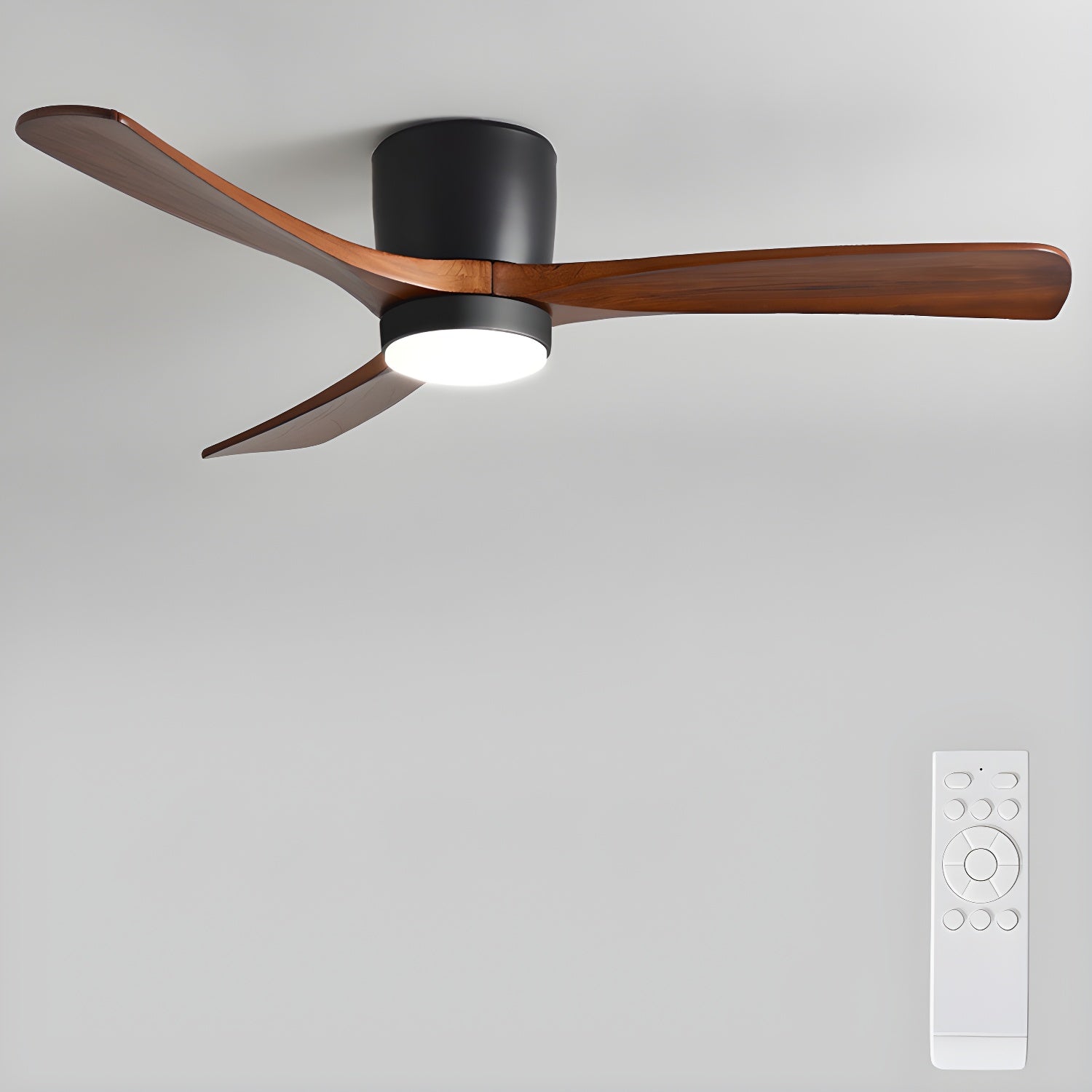 Lampa sufitowa z wentylatorem Everwood Nordic Wood 42 i 48 cali z oświetleniem LED | Lersk