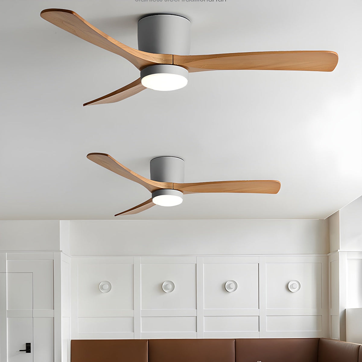 Everwood Nordic Wood Ceiling Fan Light 42 and 48 Inch LED Fixture