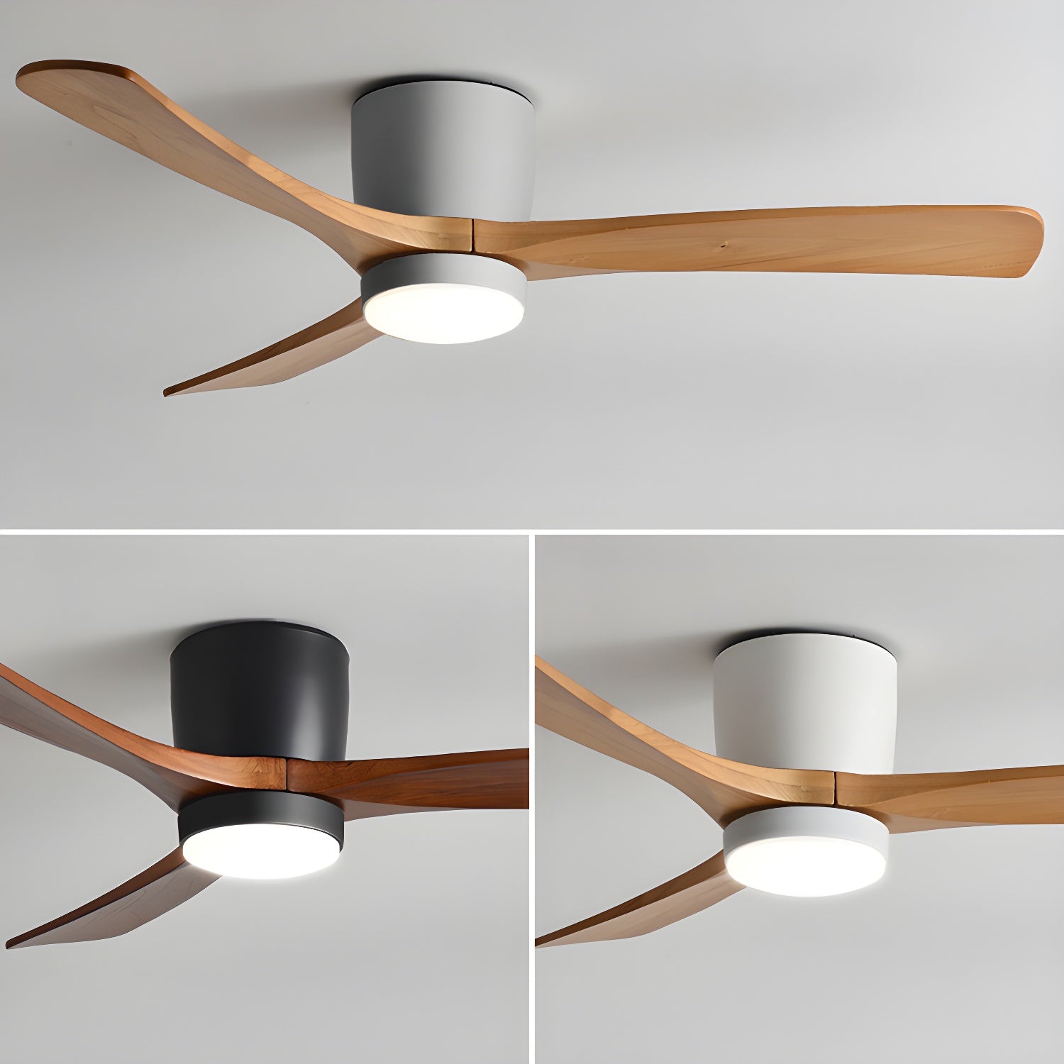 Lampa sufitowa z wentylatorem Everwood Nordic Wood 42 i 48 cali z oświetleniem LED | Lersk