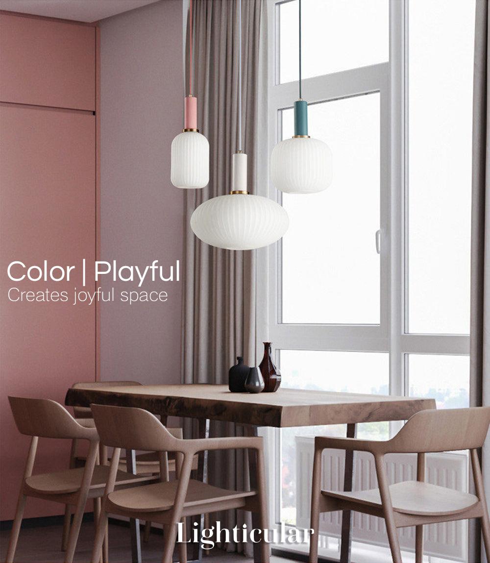 Nordic Fluted Glass Pendant Lamp for Modern Interiors | Lersk