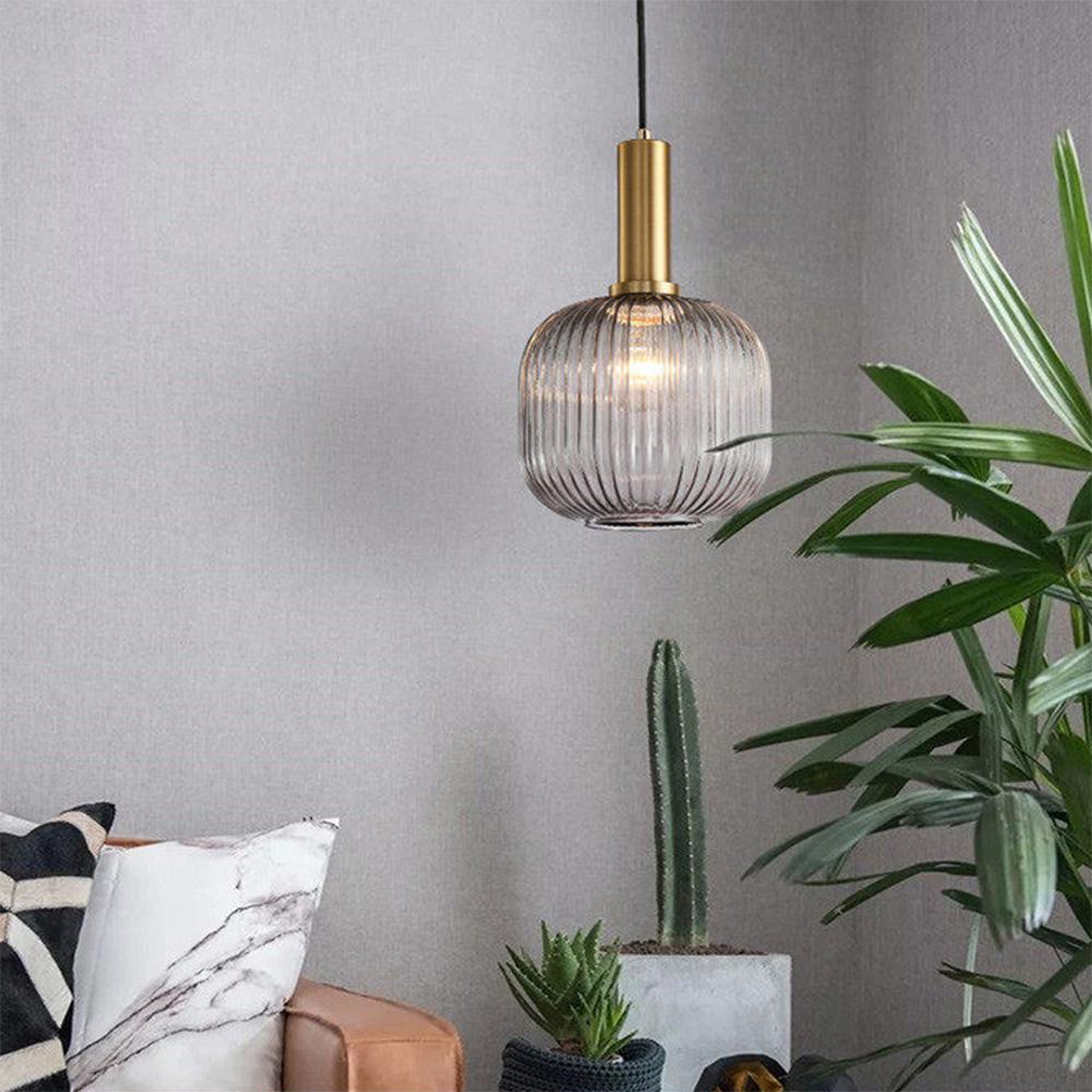 Nordic Fluted Glass Pendant Lamp for Modern Interiors | Lersk