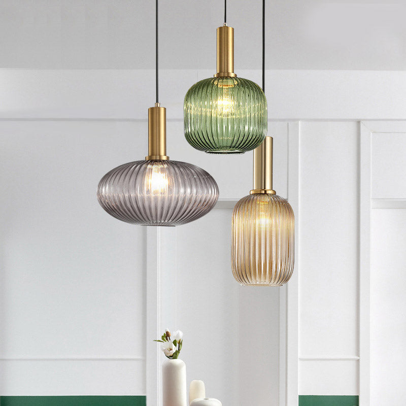Nordic Fluted Glass Pendant Lamp for Modern Interiors | Lersk