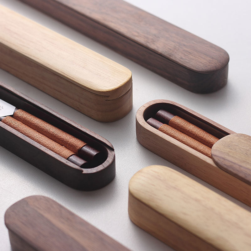Virelle Black Walnut Chopsticks In Wooden Box With Thread | Lersk