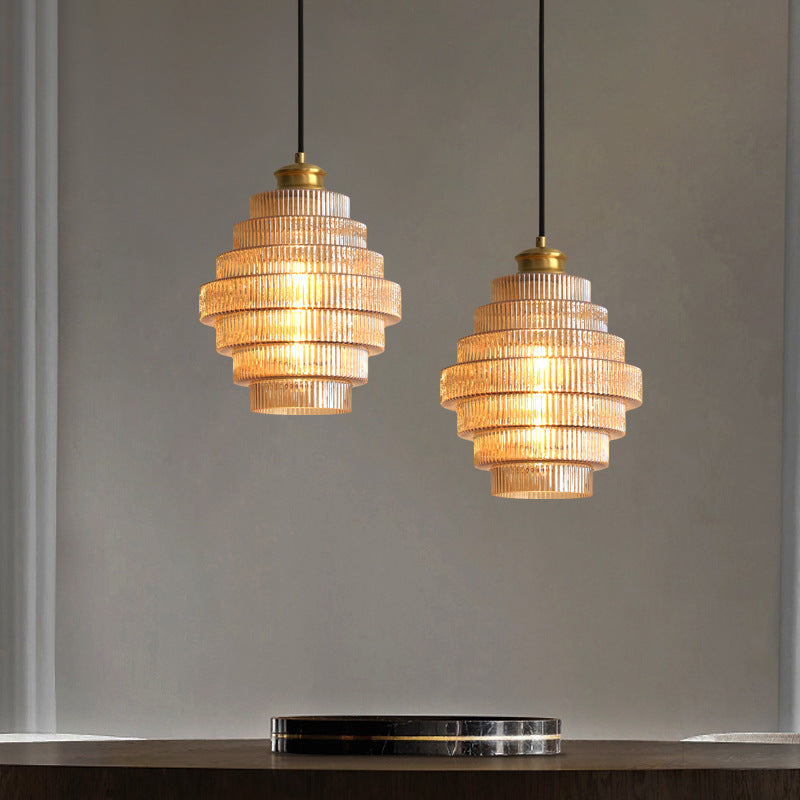 Elara Glass and Brass Bottle Pendant Lamp with Vintage Glow | Lersk