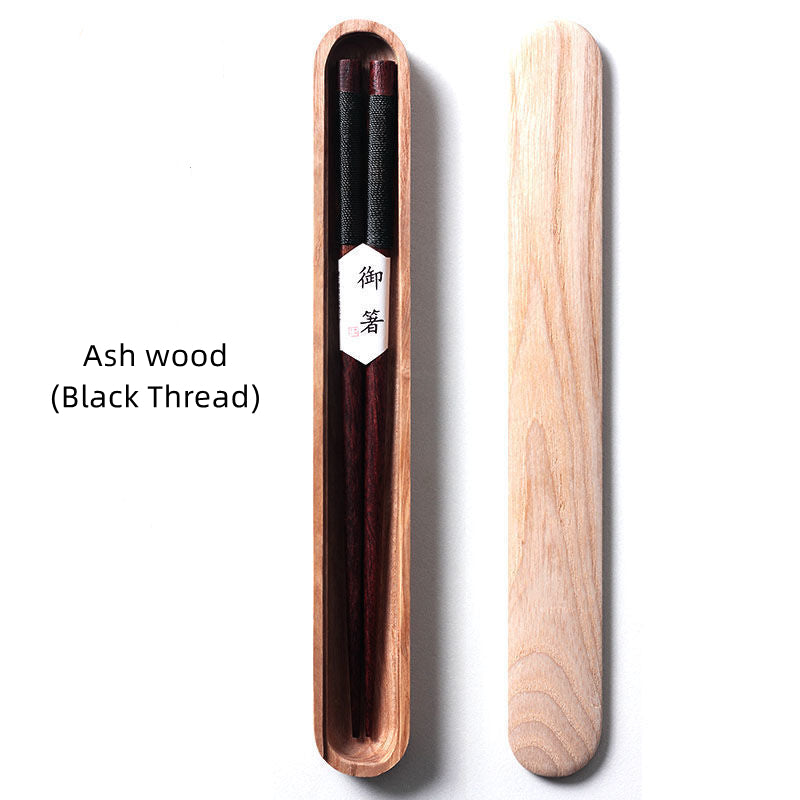 Virelle Black Walnut Chopsticks In Wooden Box With Thread | Lersk