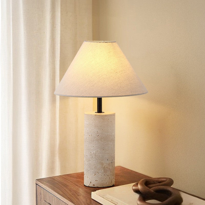 Marble And Linen Accent Table Lamp - Modern Decorative Light | Lersk
