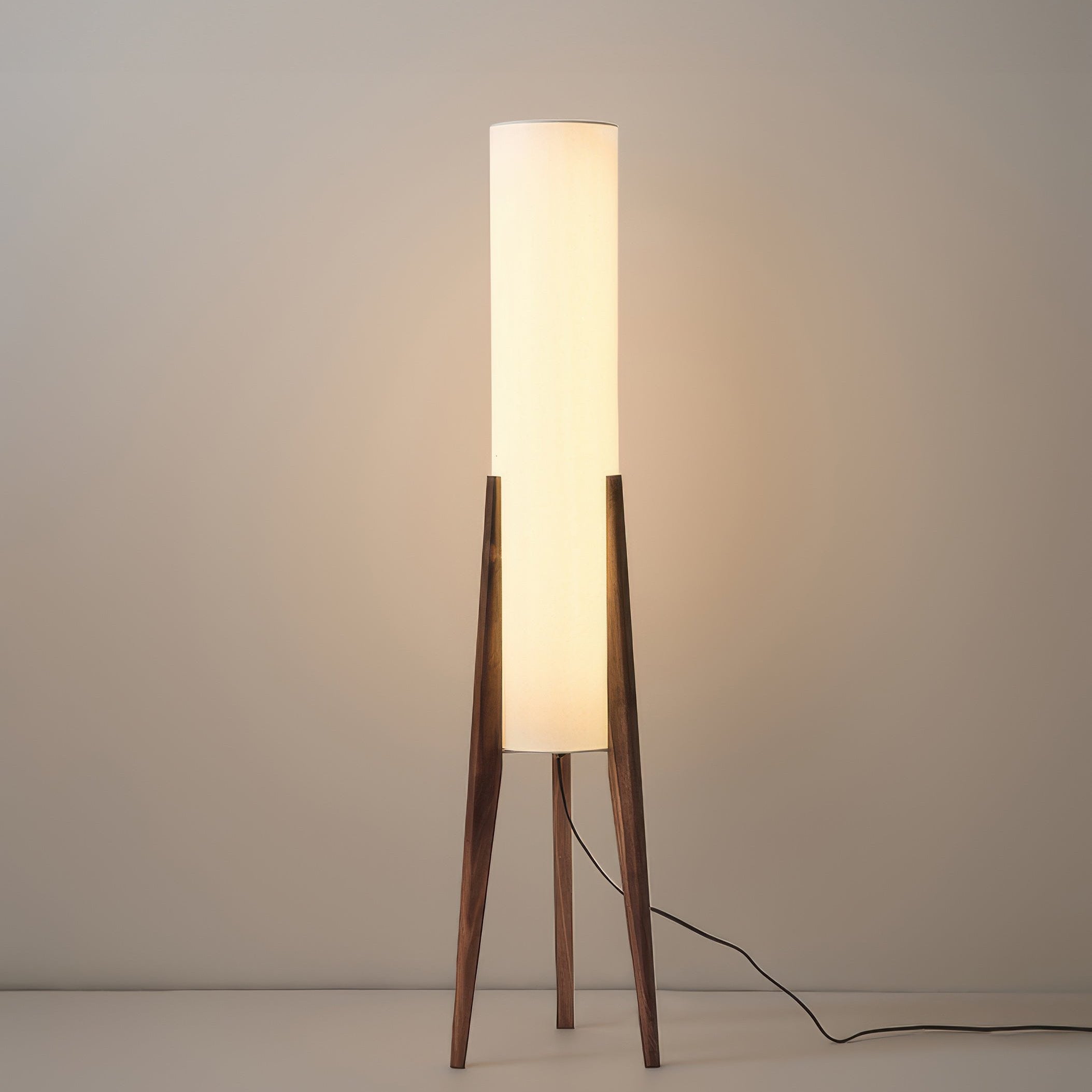 Liora Walnut Solid Wood Floor Lamp With Soft Fabric Shade | Lersk