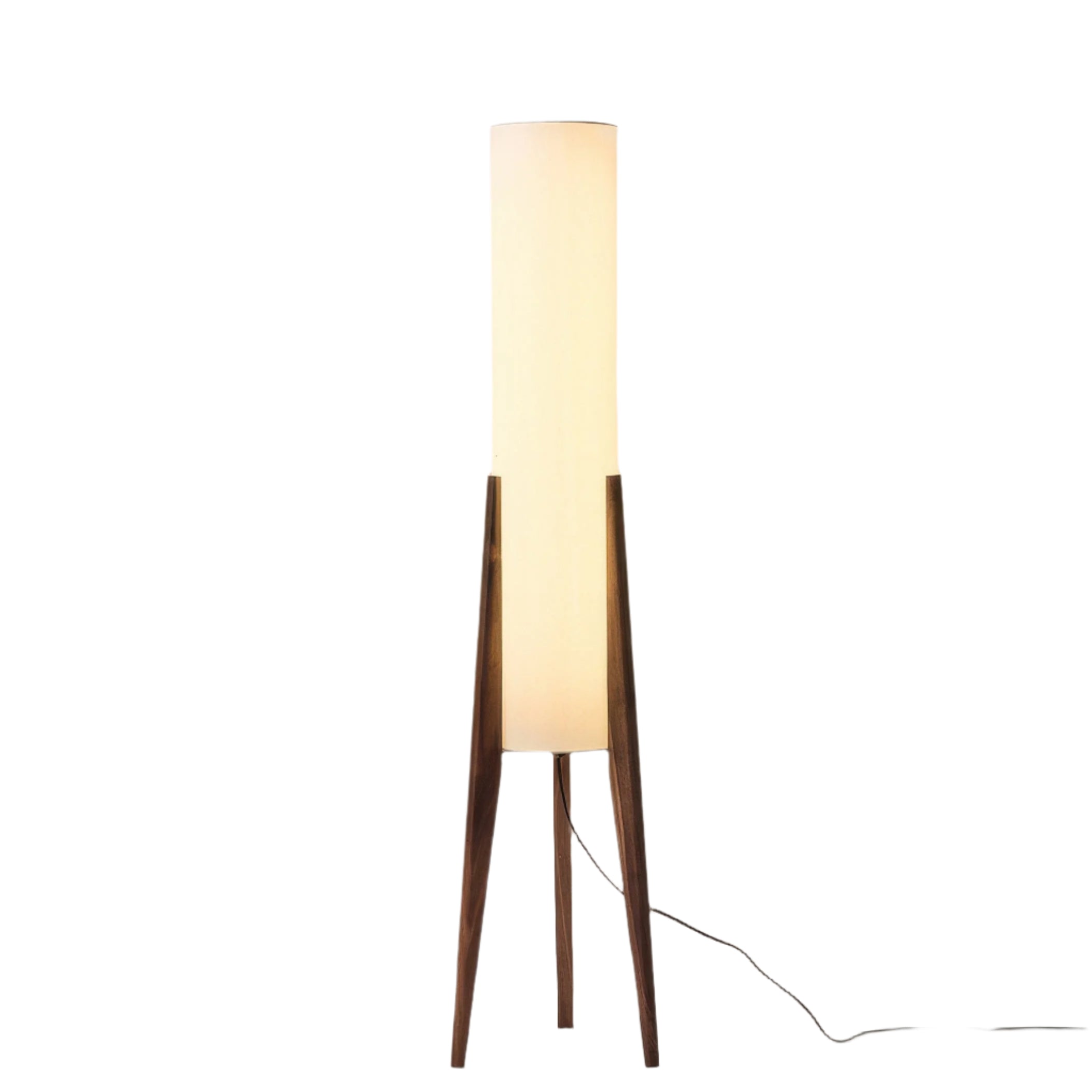 Liora Walnut Solid Wood Floor Lamp With Soft Fabric Shade | Lersk