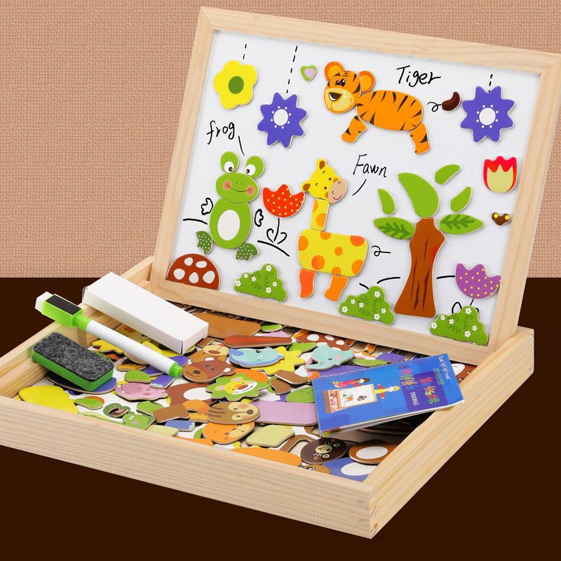 Montessori 2-i-1 magnetisk whiteboard og tavle til børn | Lersk