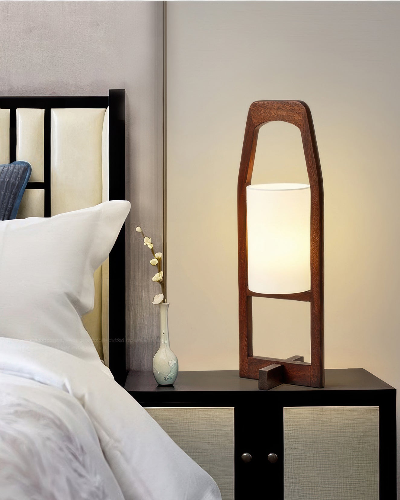 Lampadaire HikariZen bois japonais ambiance rétro zen