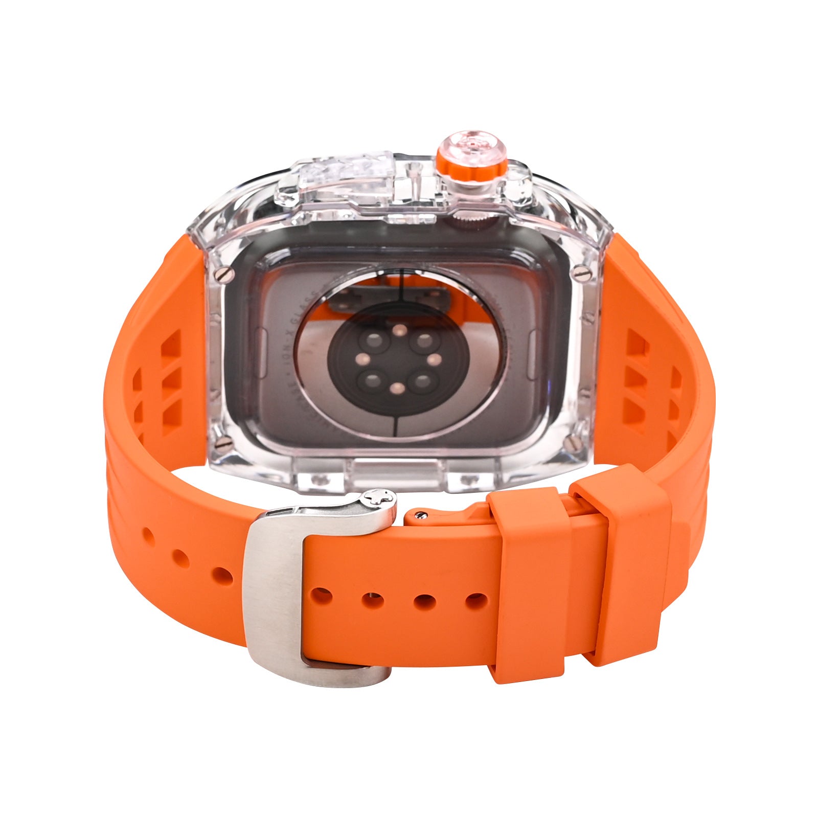 Velora V30 Glacier | Fluoro Rubber Band & Black Case Retrofit Kit For Apple Watch | Lersk