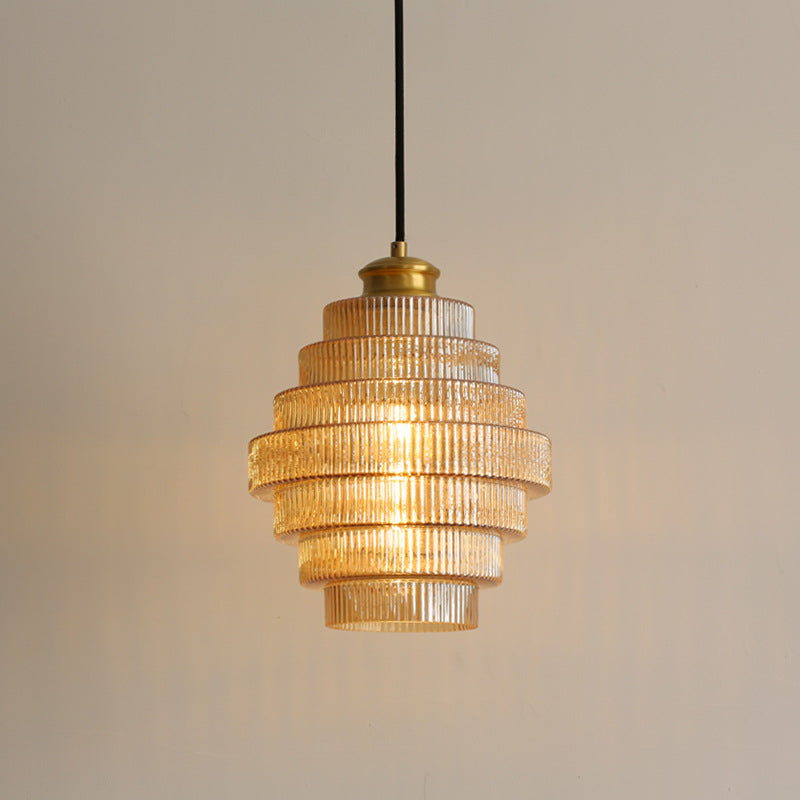 Elara Glass and Brass Bottle Pendant Lamp with Vintage Glow | Lersk