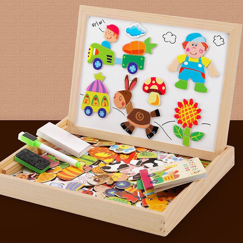 Montessori 2-i-1 magnetisk whiteboard og tavle til børn | Lersk