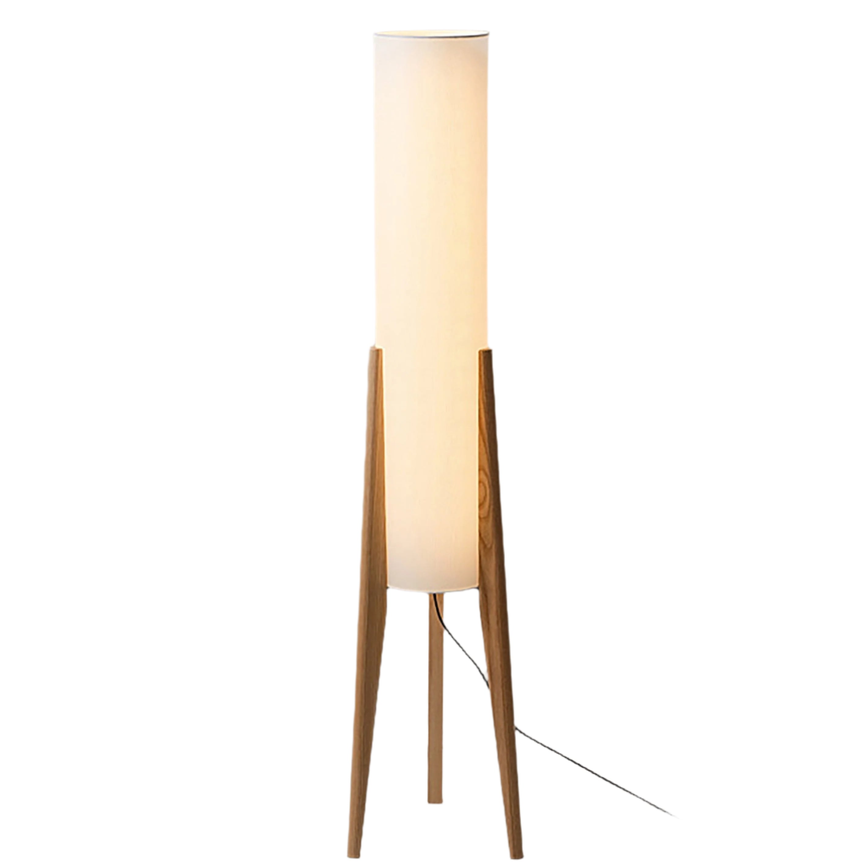 Liora Walnut Solid Wood Floor Lamp With Soft Fabric Shade | Lersk