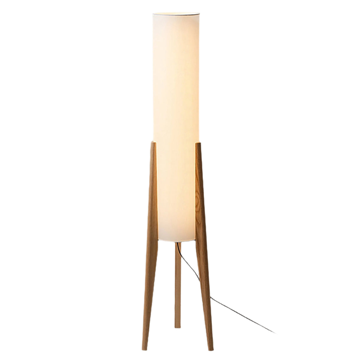 Liora Walnut Solid Wood Floor Lamp With Soft Fabric Shade