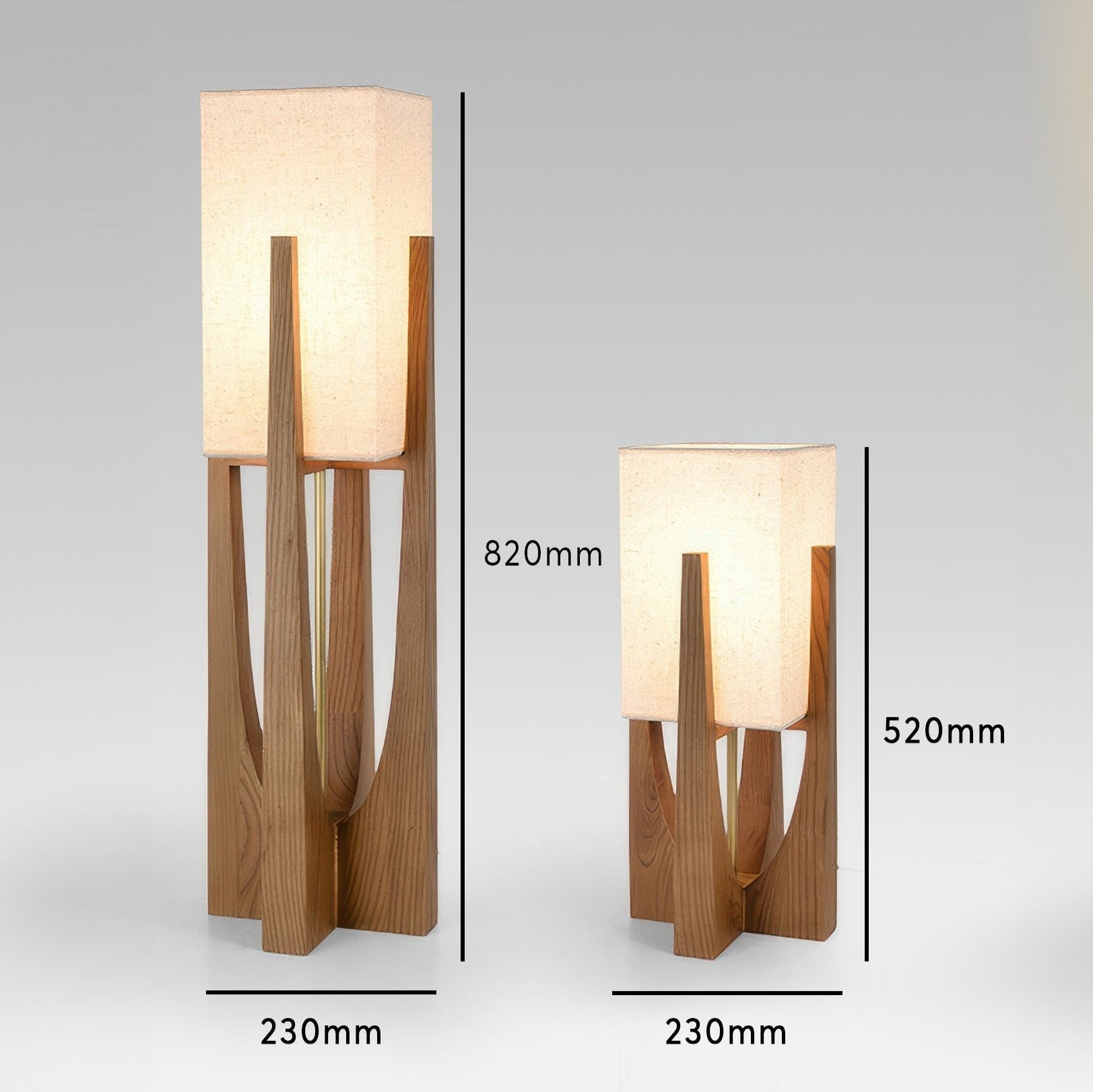Stojací lampa Caelum z masivního ořechu s lněným stínidlem do obývacího pokoje | Lersk