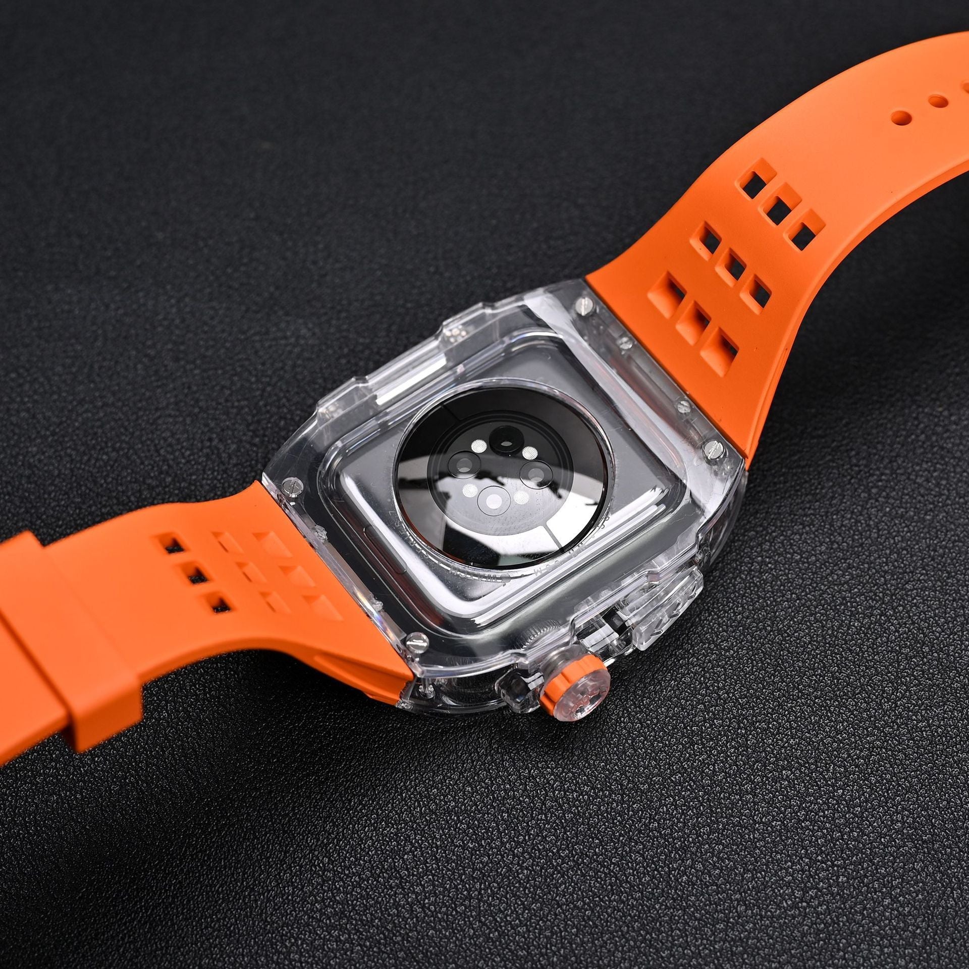 Série Korvel Glacier V30 | Kit de Retrofit com Caixa Transparente e Correia de Fluororubber para Apple Watch | Lersk