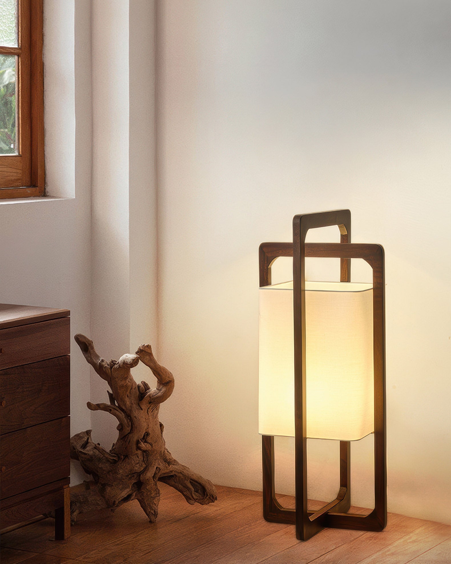 Lampadaire HikariZen bois japonais ambiance rétro zen