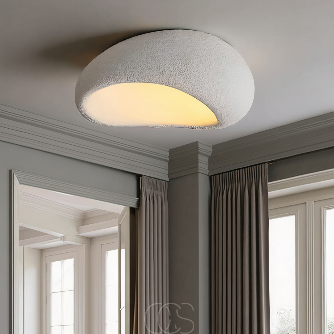 Wabi-Sabi Fabric Ceiling Lamp - Polyform & Resin | Lersk
