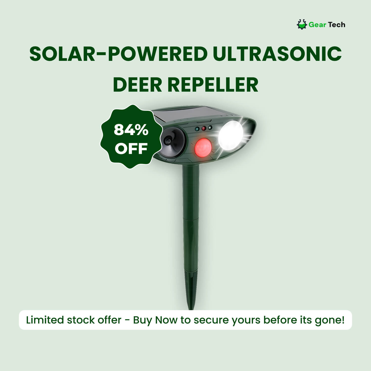 SolaraGuard Solar Ultrasonic Deer Repeller For Gardens | Lersk