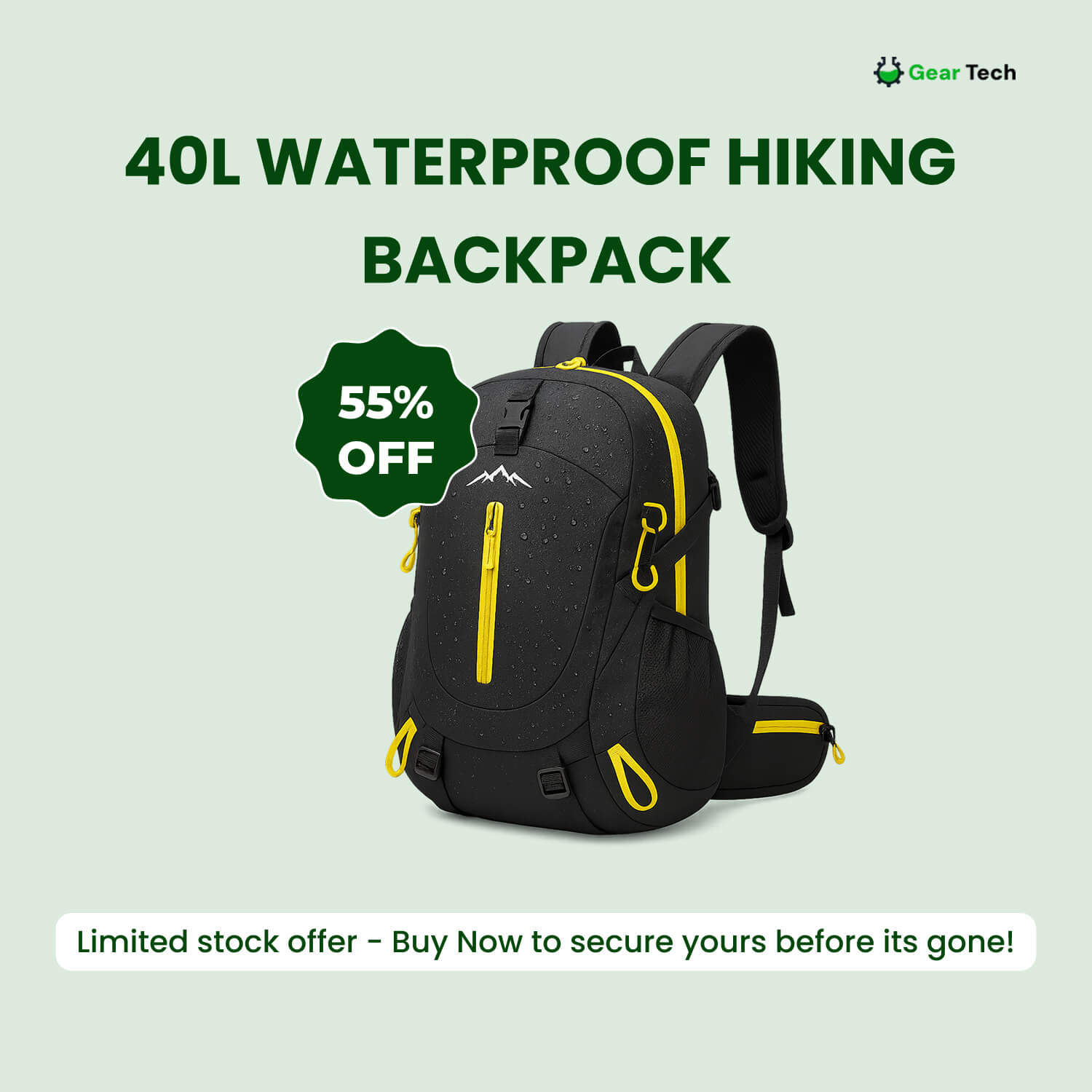 Kavero 40L Waterproof Hiking Backpack With Multiple Pockets | Lersk