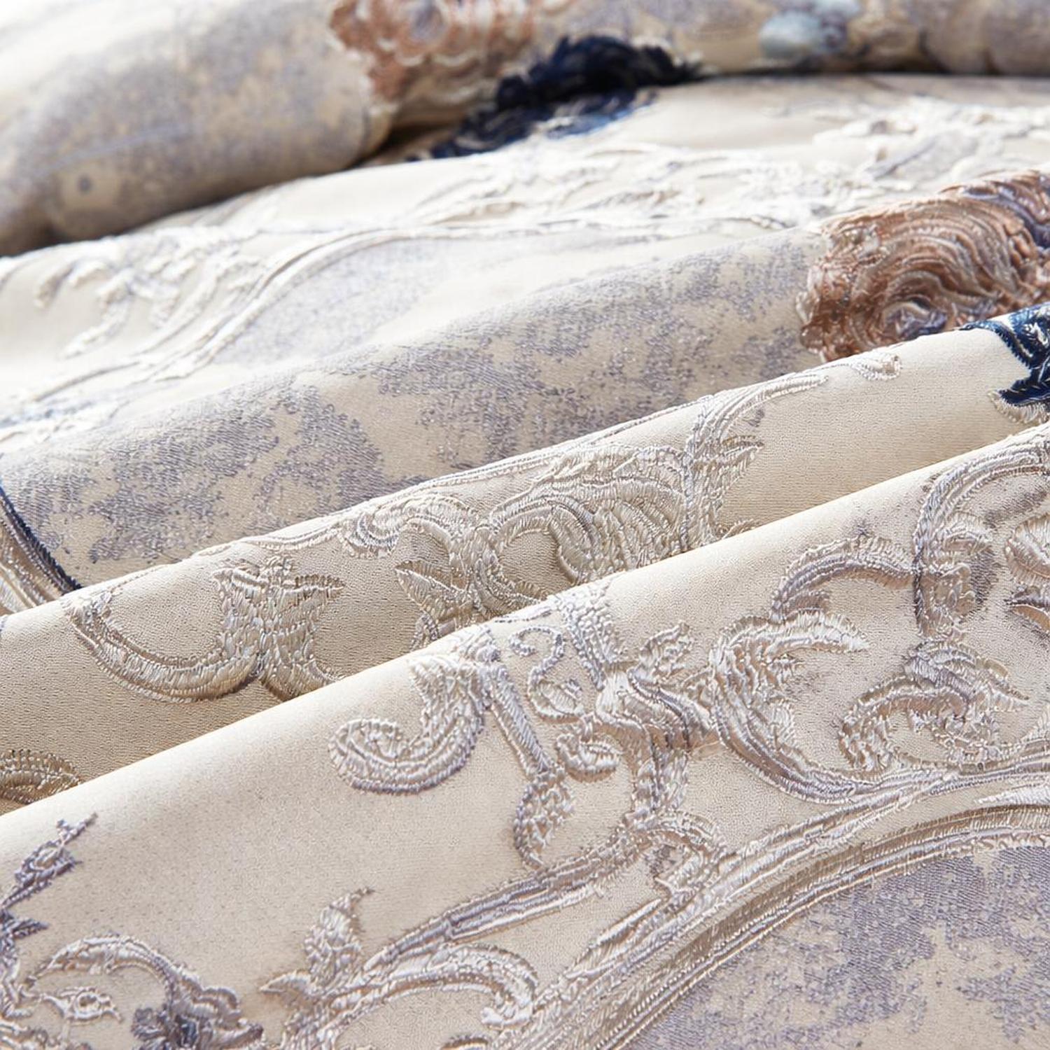 Aurora luksuriøst jacquard sengetøjssæt i blå safir | Lersk