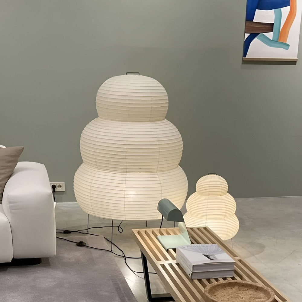 SoraLume Rispapir Gulvlampe med Justerbar Belysning | Lersk